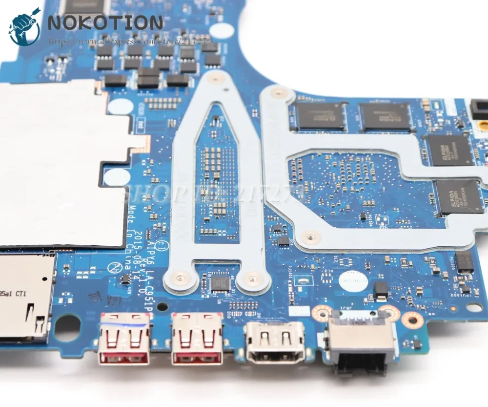  NOKOTION For Lenovo ideapad Y700-14ISK Laptop Motherboard 14 inch 5B20M55518 AIPY6 LA-C951P I7-6700