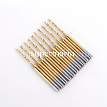 

10x 1/8'' Titanium N2 Coated Carbide One Single Flute CNC Router Bit 1.5mm x12mm