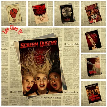 

Multiple awards Scream Queens Movie Kraft Paper Poster Bar Cafe Vintage High quality Printing Drawing core Decorative Painting