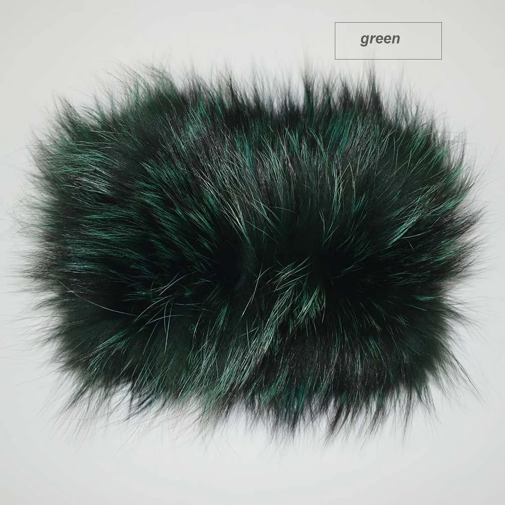 fox fur headband color green
