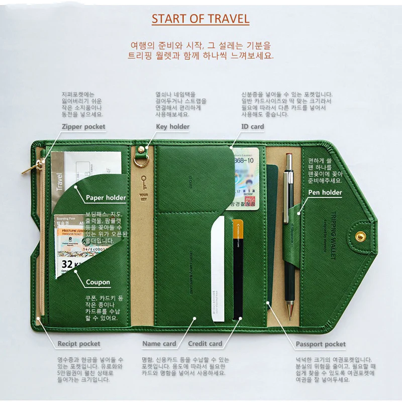 

BENVICHED 2019 new fashion travel multi-function three-fold passport bag ID folder cross pattern passport cover wallet F003