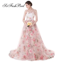 

Vestido De Festa O Neck Open Back A Line Print Chiffon Elegant Dress Long Formal Women Evening Dresses Prom Party Robe Longue
