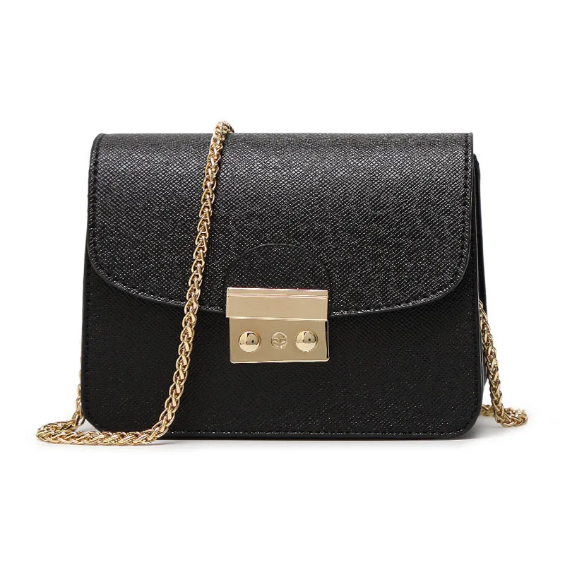 

2019 New Women Simple Solid Box Designer Small Mini Chain PU Leather SHoulder Bag Messenger Bags Clutch Crossbody Handbag