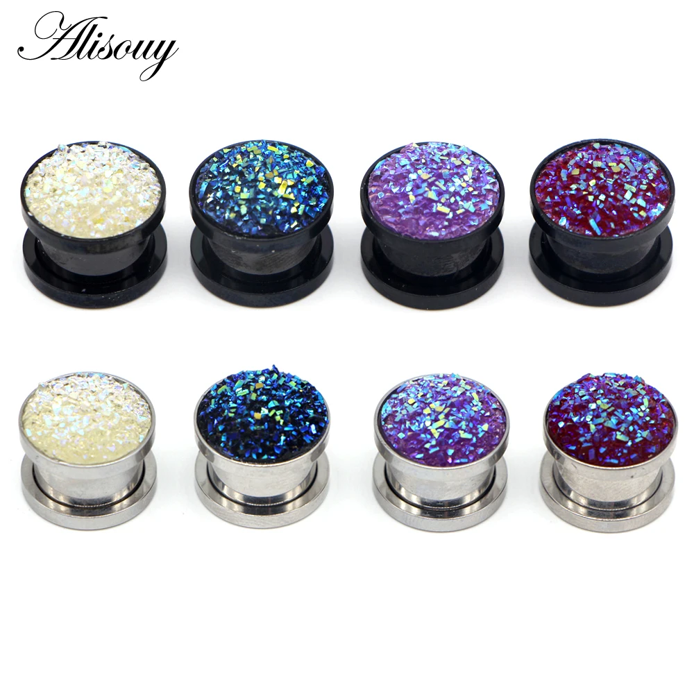 316L Stainless Steel Ear Plugs and Tunnels Ear Piercings Earlets Screwed Earring Expander Gauges Body Jewelry Piercings 1pc piercing jewelry