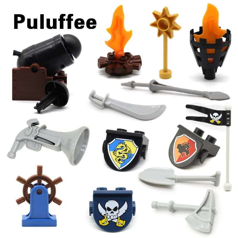 

Pirate Series Cannon Torch Arms Assemble Large Bricks Compatible with Duplo Accessory Building Blocks DIY Create Toys Gifts