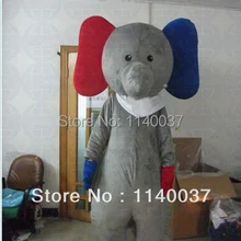 Маскарадный костюм слона красного и синего цвета с серыми ушками, стильный серый костюм с изображением слона