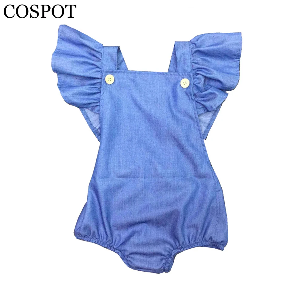 

Baby Girls Dot Romper Newborn Summer Spring Cotton Ruffle Sleeve Jumper Toddler Fashion Jumpsuit 0-2Yrs 2019 New 30