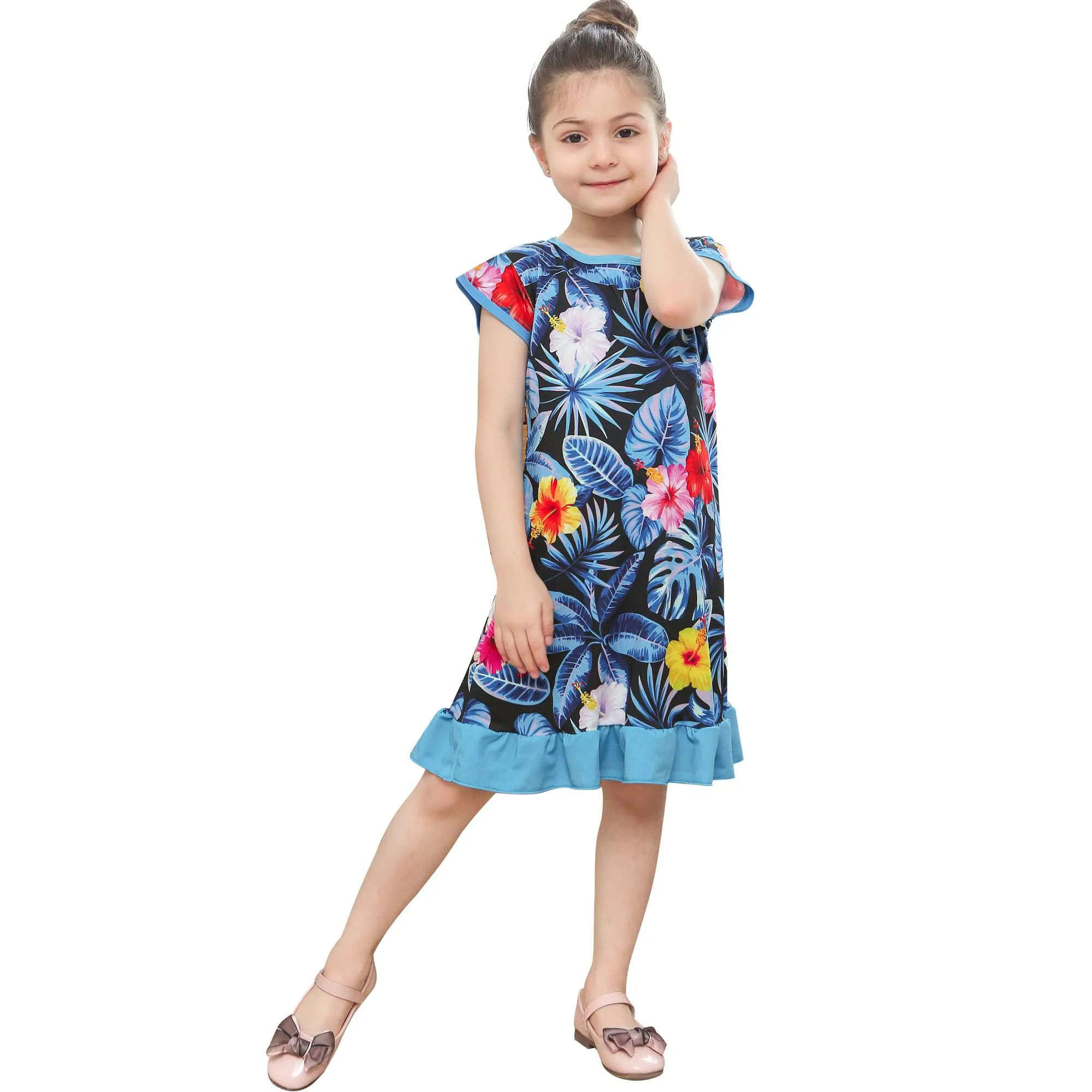 Детские пижамы летние платья пижамы для маленьких девочек хлопковая ночная рубашка принцессы для девочек Домашняя одежда для сна ночнушка для девочек - Цвет: DD04