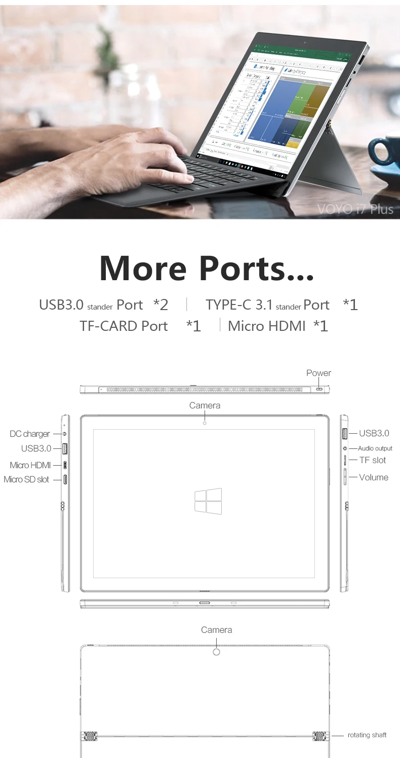 Ультрабук i7 7th Gen i7 7500U VOYO 2в1, планшетный ПК, ноутбук, 16 ГБ ОЗУ, 512 Гб SSD, IPS, сенсорный экран, лицензия Win10 с клавиатурой и ручкой