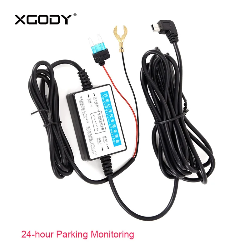 

XGODY 3.65M OBD Buck Line Car Camera for 24 Hours Parking Monitoring Dash Cam DVR Camera Cable Length Car Accessories 12V-24V