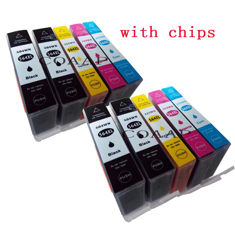 

10 Compatible 564XL Ink Cartridge For HP 564 Photosmart B109a B109n B110a B209a B210a 5511 5514 5522 5510 5515 6510 Printer