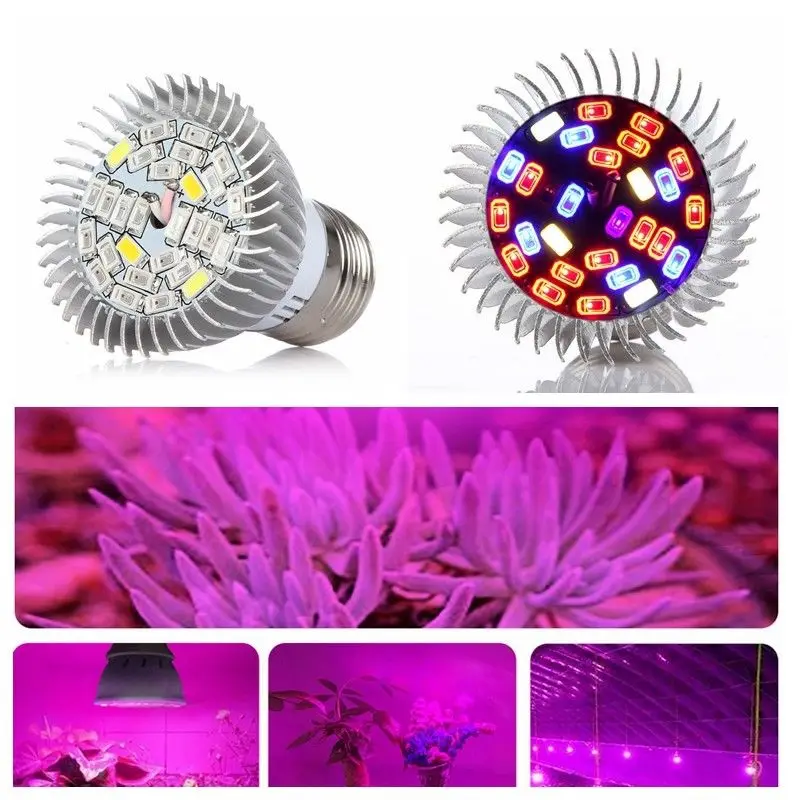 

Full Spectrum GU10 E27 Led Grow Light 18 28leds SMD5730 Red Blue UV IR Led Growing Lamp For Hydroponics Flowers Plant Vegetable