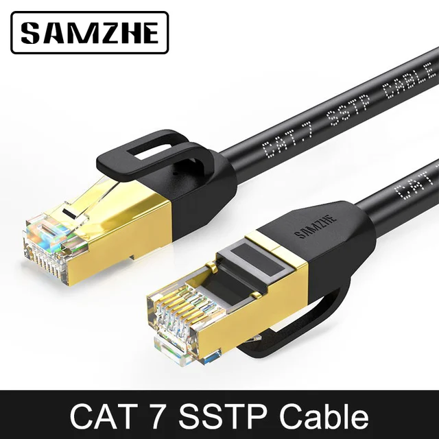 SAMZHE Cat7 SSTP Cable Patch Cable for RJ45 Computer,XBox Networking LAN Cords 0.5/1/1