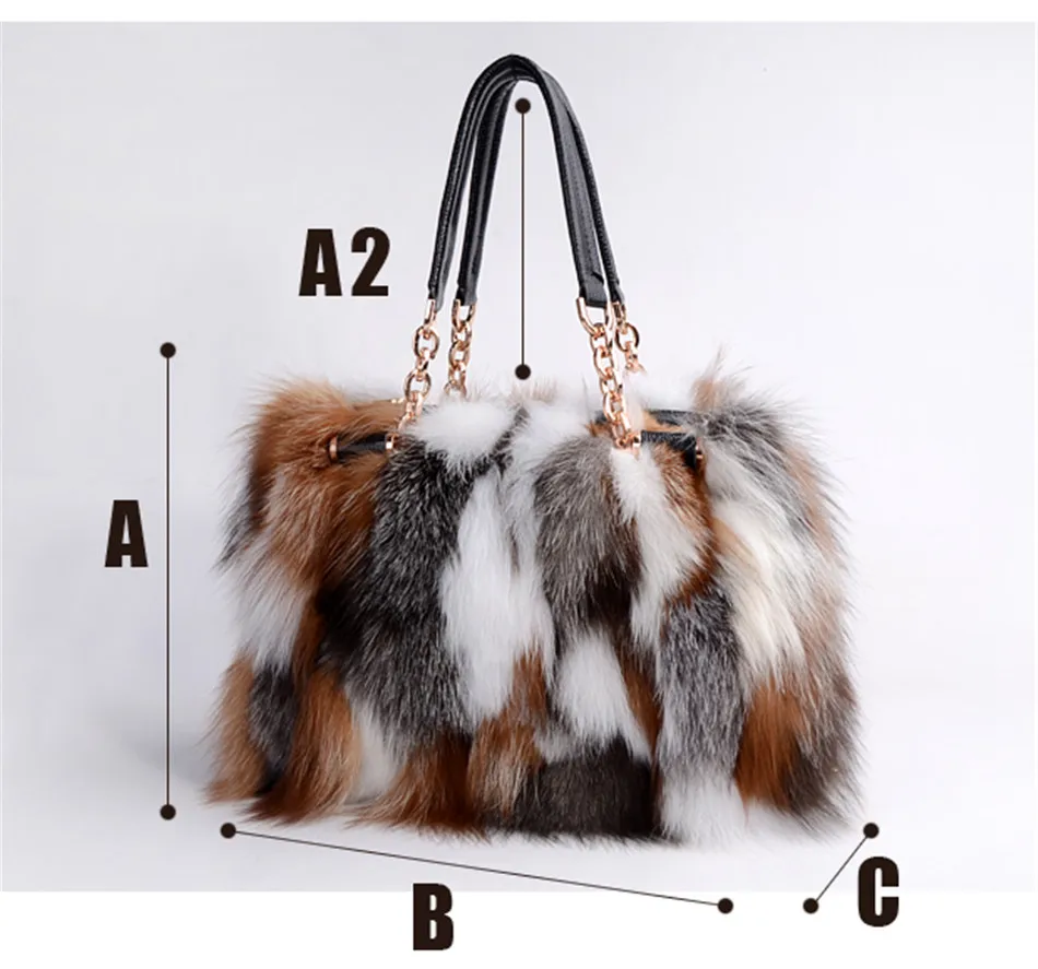 Real Red Fox Fur Handbags Handbag Bag Silver Pathwork Real Red Fox Fur Handbags Handbag Bag Silver Pathwork In From Women S Clothing Accessories On Aliexpress