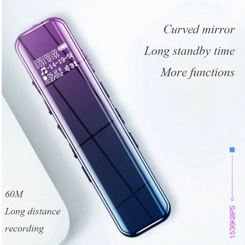 Vandlion Digital Activated Voice Recorder Hotkey Sound Audio Recording Double Microphones Noise Reduction Lock 3D Edge Screen Vandlion Digital Activated Voice Recorder Hotkey Sound Audio Recording Double Microphones Noise Reduction Lock 3D Edge Screen