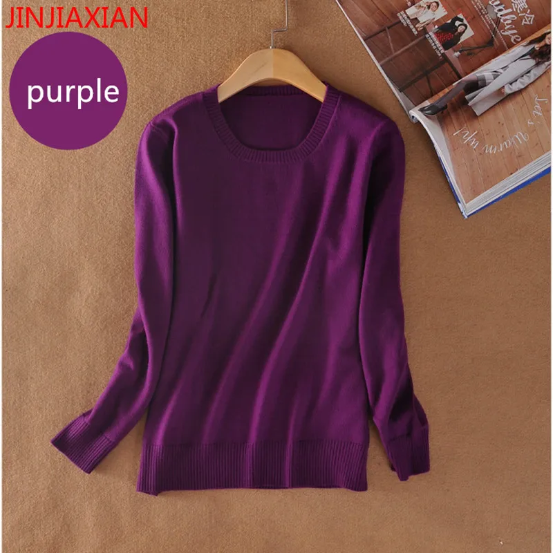 2018 Cashmere sweater women's sweaters and pullovers fashion women's solid color long-sleeved sweater S-XXXL sweater knit