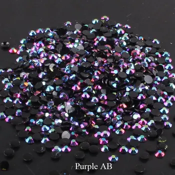 

FlatBack Non HotFix Resin Nail Art Black AB Rhinestones Strass Crystal Applique Glue on Stones for Clothes Nail Art Decoration E