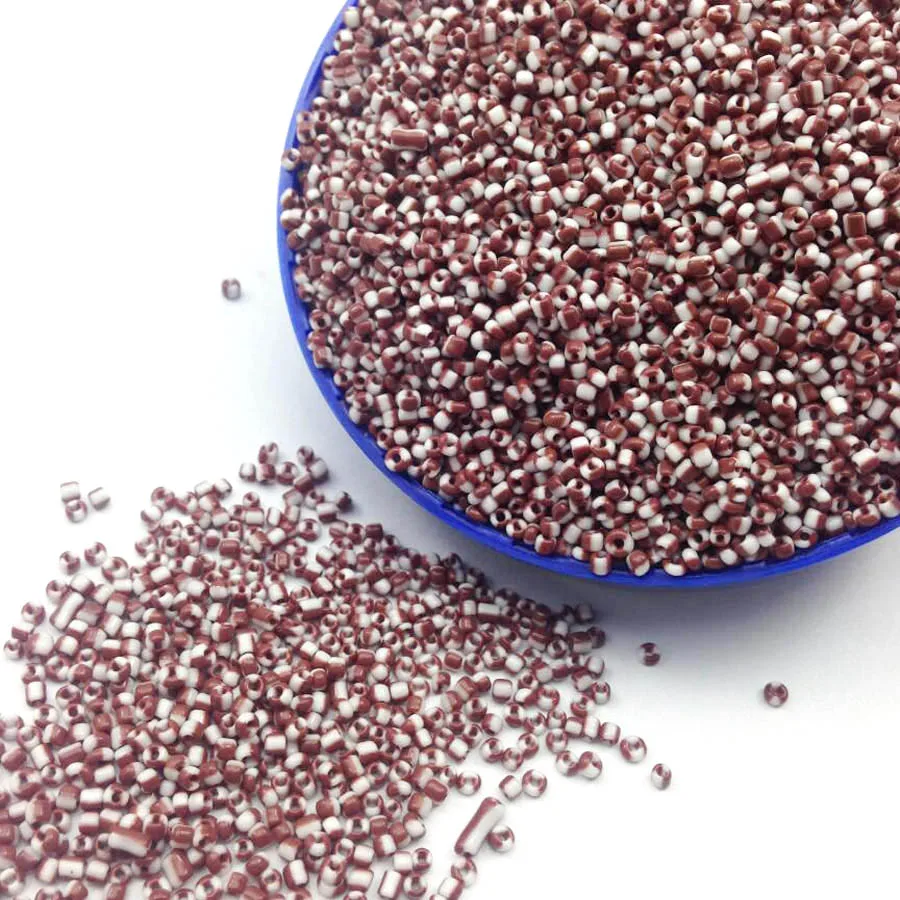 

16g 1000X 2mm 12/0 Brown White Multicolor Colored Round Opaque Loose Spacer Beads Cezch Glass Seed Bead Jewelry DIY Garment Bead