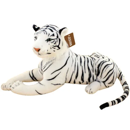 JESONN реалистичные плюшевые игрушки Тигр реалистичные мягкие животные для детей подарки на день рождения - Цвет: White
