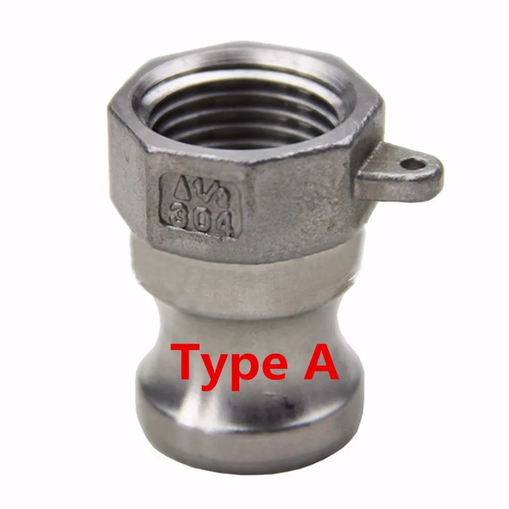 1pcs 304 Stainless Steel Homebrew Camlock Female Coupler Fitting Male Adapter 1/2" MPT FPT Hose Barb Type A/B/C/D/E/F