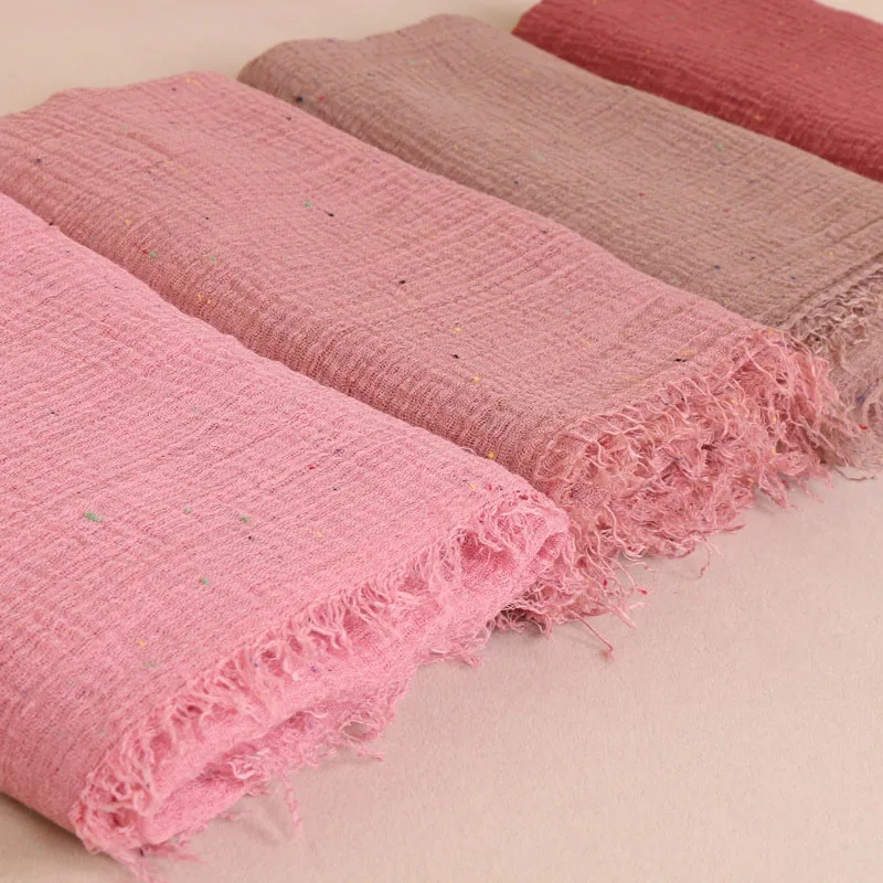 

Laven women coloured dot wrinkle scarf bubble cotton shawls muslim hijab wraps headband scarves/scarf 190*100cm 10pcs/lot