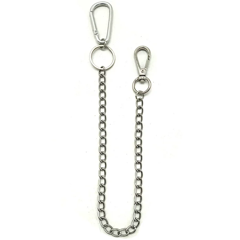 

46cm Stainless steel Long Metal Wallet Belt Chain Rock Punk Trousers Hipster Pant Jean Keychain Clip Keyring HipHop Jewelry