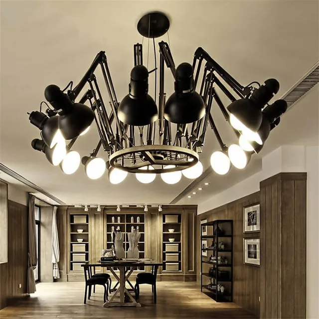 LED Retro Spider Black Pendant Light Flexible Pendant lamp for ... LED Retro Spider Black Pendant Light Flexible Pendant lamp for ...