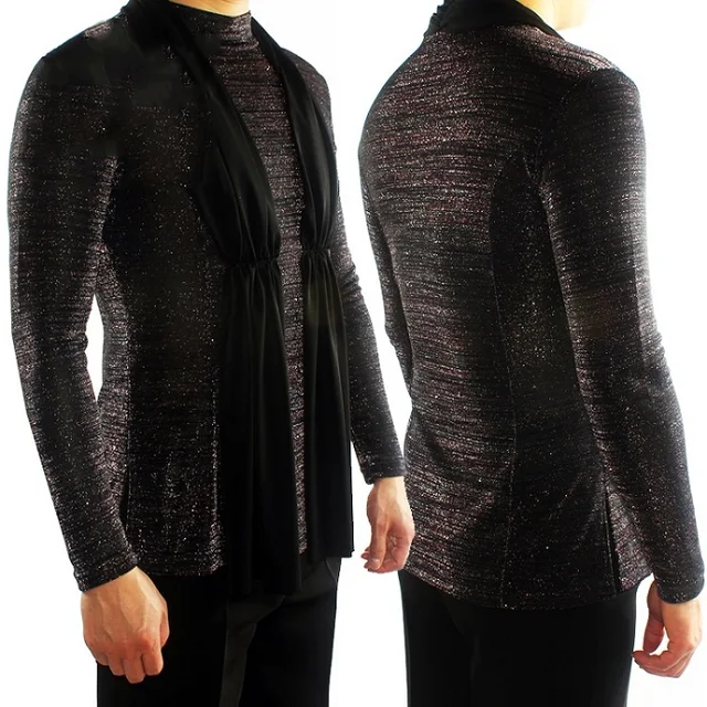 2018 Latin Dance Shirts Mens Ballroom Dancing Wear Adult Standard Tops Performance Competition Clothing Customize Clothes DN1323 -