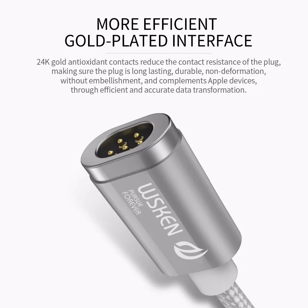 WSKEN MINI 2 de carga magnética rápido conector de Cable macho USB de Metal para IPhone, Samsung, LG, Xiaomi Huawei