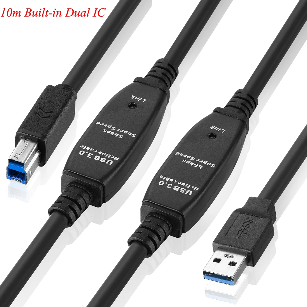 Lballist USB 3 0 кабель для принтера встроенный микросхема IC тип A штекер Тип B в фольге