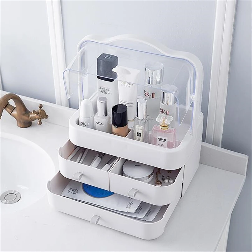 

Plastic Cosmetic Drawer Makeup Organizer Makeup Storage Box Container Nail Casket Holder Desktop Sundry Storage Case