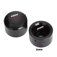 2PCS Black Front Axle Nut Cover Cap For Harley Softail Dyna V-Rod Touring Trike With LOGO