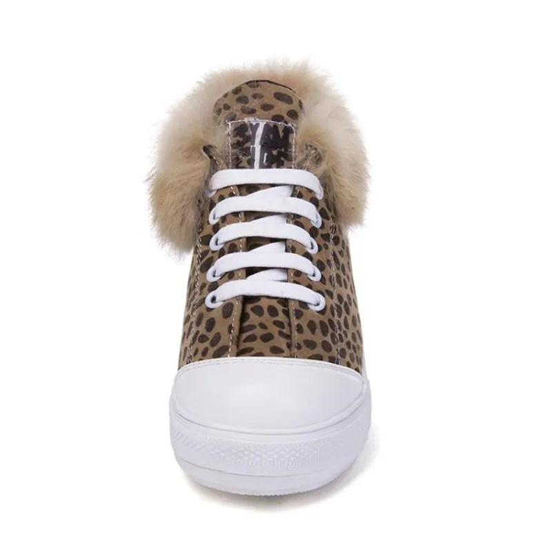 Big Size 30-44Fashion Leopard Women Flat Platform Sneakers Round Toe Lace Up Lady Casual Shoes Winte Warm Plush Fur Female Shoes (19)