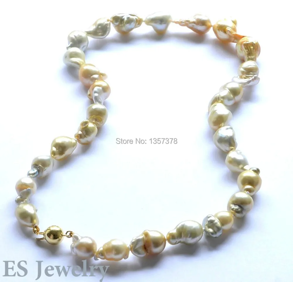 

bjc 000204 Baroque Australian South Sea Pearl 18" Necklace