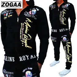 ZOGAAnew 8 видов цветов Мужская мода из двух частей мужская повседневная спортивная одежда свитер с капюшоном и Штаны костюм Письмо спортивная