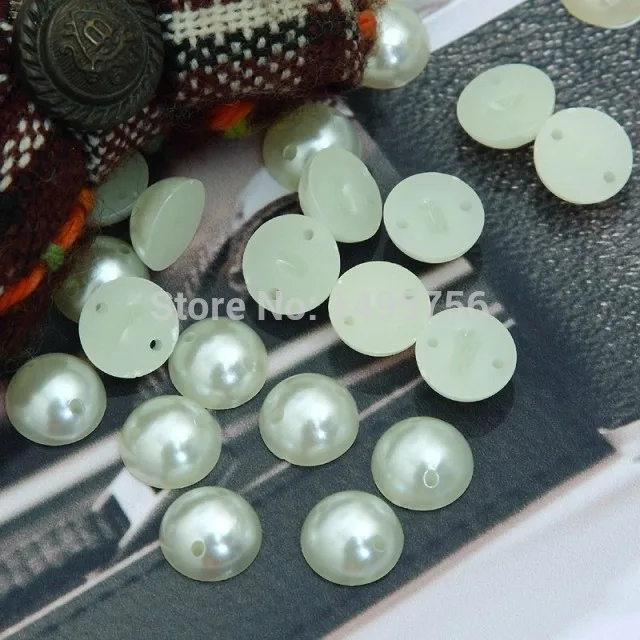 

free shippment,fancy 8mm half round fake pearl beads with 2 holes,500pcs/lot,in stock,sew on fake pearl beads