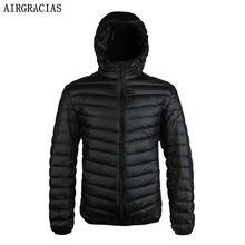 Airgracias Новое поступление белая утка Пух куртка Для мужчин осень-зима теплое пальто Для мужчин свет тонкий утка пуховое пальто LM005