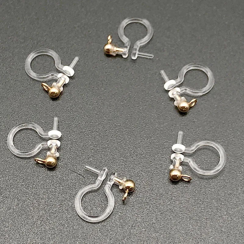 WIWI6PCS 11*11mm невидимые прозрачные золотые розы не проколотые уши клипсы на серьги