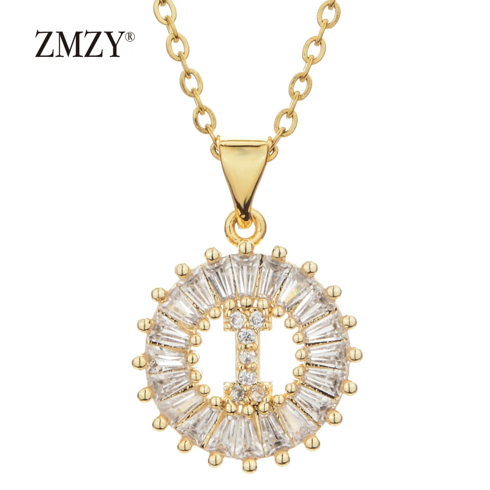 ZMZY 26pcs/lots Wholesale Lots Bulk Mixed A-Z Letter Necklace Stainless Steel Chain Necklace CZ Crystal Gold Color Pendant - Image 6