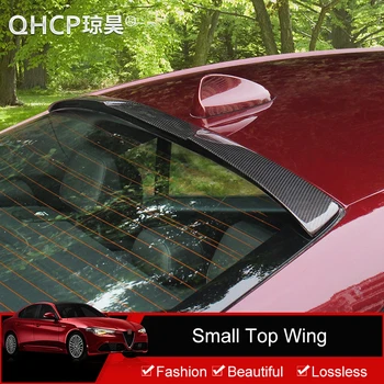

QHCP Car Spoiler Carbon Fiber Rear Wing Trunk Top Roof Spoilers Small Decoration Stickers Car Styling For Alfa Romeo Giulia 2017