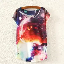 Футболка с рисунком Galaxy Cat женская футболка принтом новый дизайн