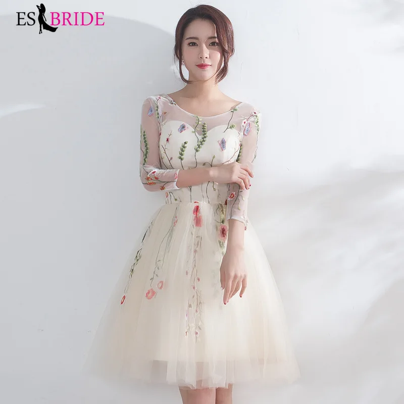 

Special Occasion Robe De Soiree Sexy Round Collar Fashion Lace Teal Evening Dresses Long 2019 Elegant Wedding Guest Gowns ES1409