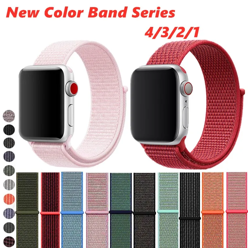 

Sport Nylon loop Band For Apple Watch 4 44mm 40mm Soft Nylon Breathable Replacement Wrist Strap For Iwatch Series3/2/1 38mm 42mm