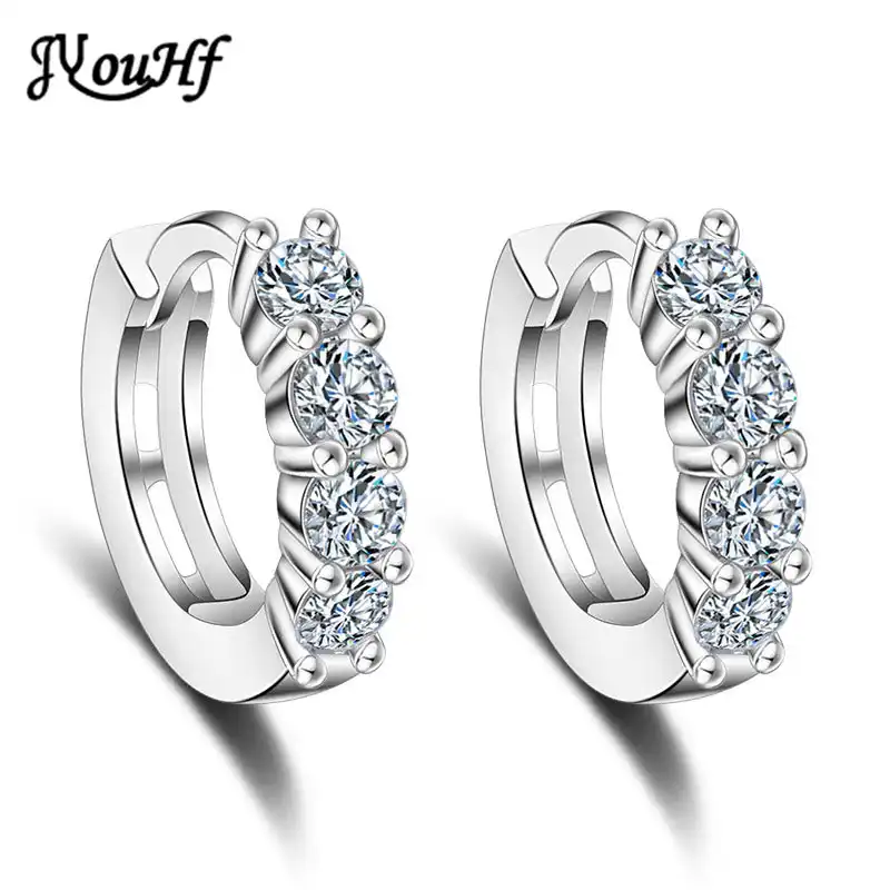 JYouHF брендовые Роскошные серьги-кольца из стерлингового серебра 925 пробы для женщин Классические в форме сердца однорядные серьги из кубиче...