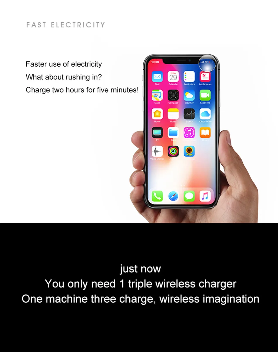 !ACCEZZ 10W 7.5 Fast Wireless Charger 3 in 1 For iphone 8 Plus X For Apple AirPods For Samsung S7 S8 S9 Mobile Phone Chargers (5)