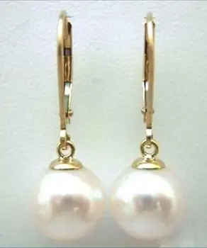 

AAAB HOT 10-11MM AAA PERFECT ROUN SOUTH SEA WHITE PEARL EARRINGS SOLID brincos boucle d'oreille earrings jewelry