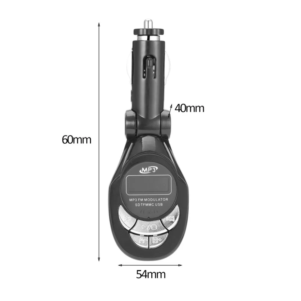 4 in1 LCD Auto Car MP3 Player Wireless FM Transmitter Modulator with USB CD MMC Remote Kit Black Hot Selling Drop Shipping