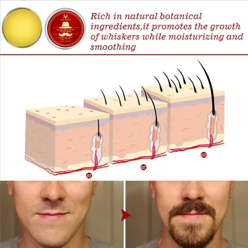 1pcOrange бальзам для роста бороды и рта, укрепляющий фолликулы, плотный гибкий яркий натуральный растительный бальзам для роста усов