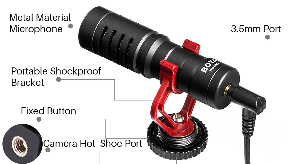 BY-MM1 Запись видео Микрофон компактный VS Rode VideoMicro накамерный Запись микрофон для iPhone X 8 7 huawei Nikon Canon DSLR