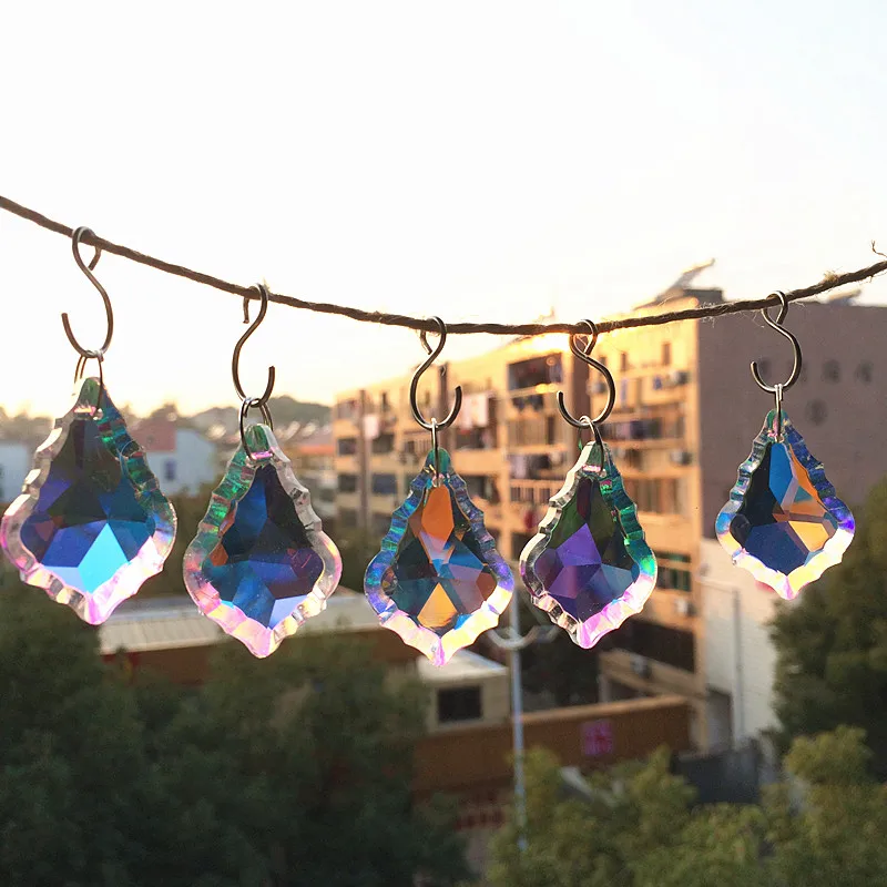 Подвески В Форме Кленового Листа из стекла AB 38 мм 2 шт./лот/лот|pendants for chandeliers|crystal